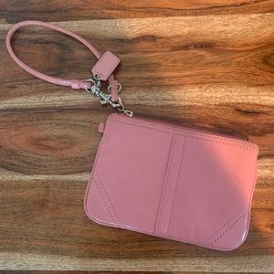 Pink coach wristlet wallet